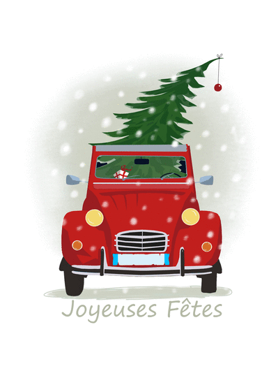 Carte Joyeuses Fêtes En 2cv : Envoyer une Carte De Noël 